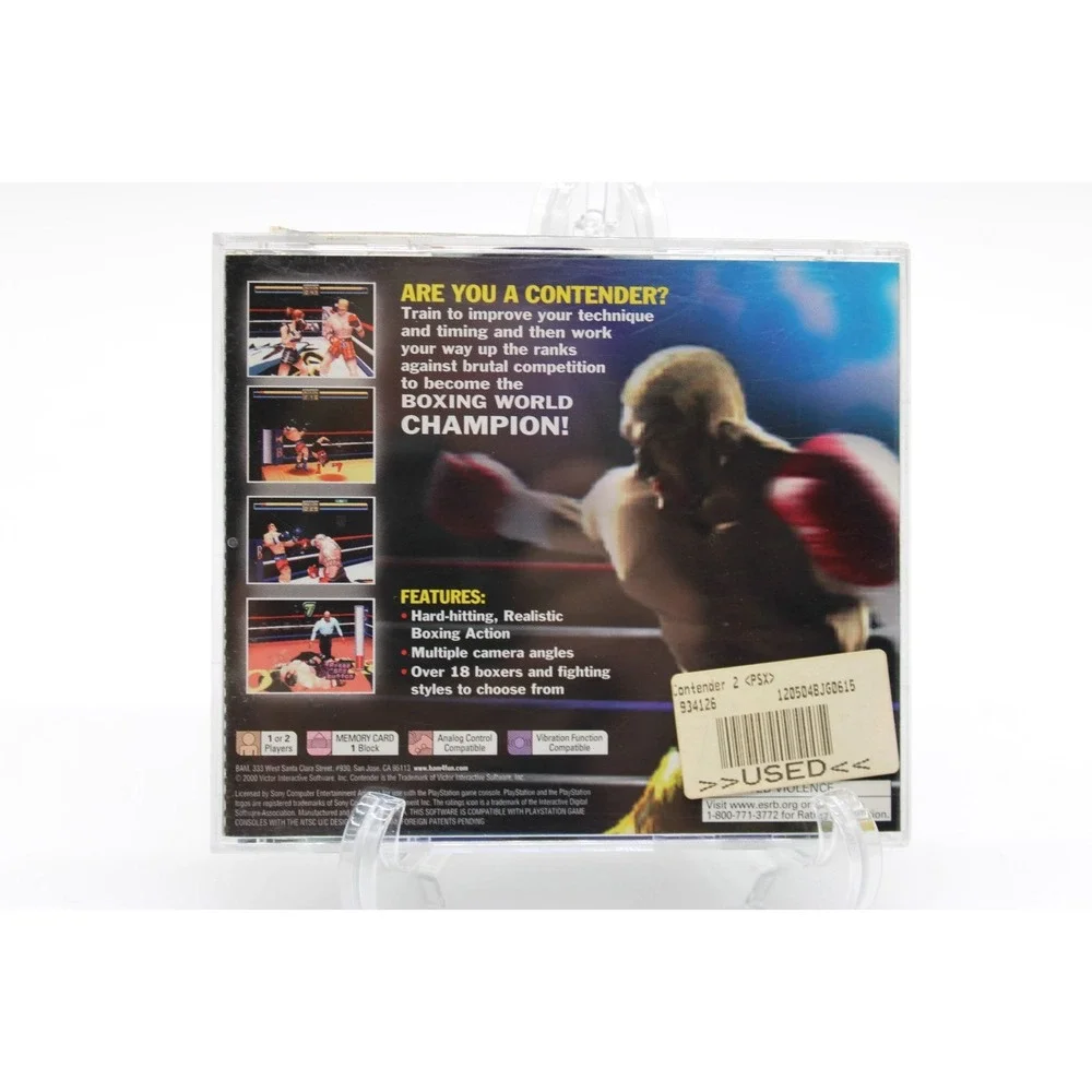 PS1 Contender 2 (Sony PlayStation 1, 2000) Complete w/ Manual